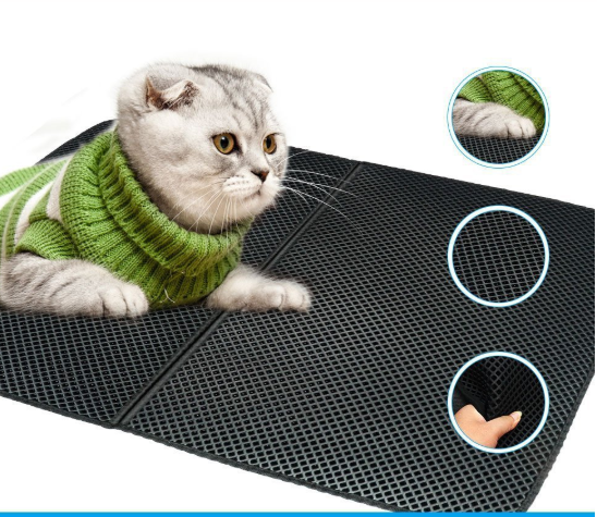 Whiskhora CleanMat cat litter mat with double-layer honeycomb design